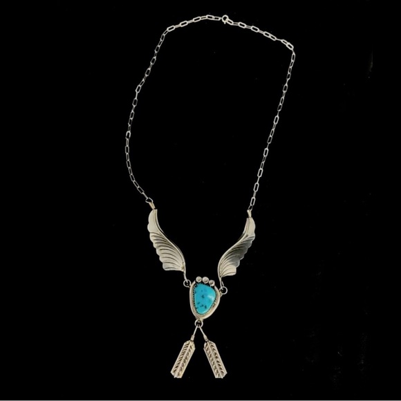 Signed - Arnold Maloney Navajo. Vintage “Ithaca Peak” Turquoise 18” Necklace
